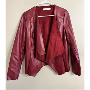 Vegan Leather Berry Waterfall Jacket